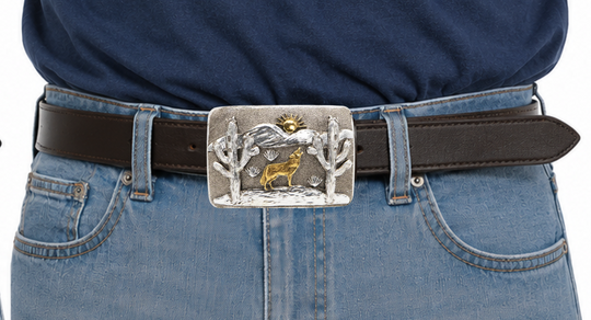 Desert Coyote Belt Buckle