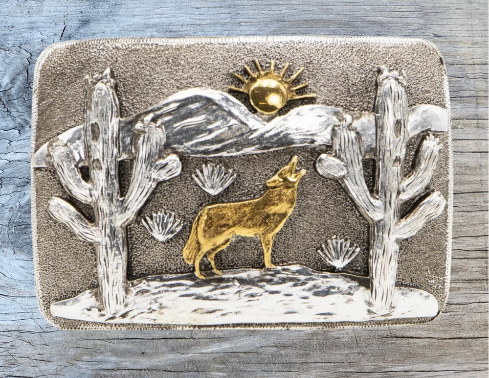 Desert Coyote Belt Buckle