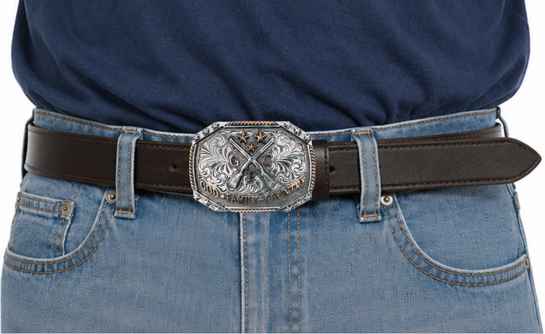 God, Family, Country Belt Buckle