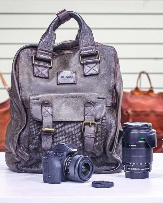 Our Enzo is a unisex backpack that's big enough to carry a lot of everyday stuff, compact enough to take it with you every day. Stylish enough to get noticed. Equestrian grade brass hardware. Super soft Full grain vegetable-tanned leather and well built for years of airports and daily commutes. Uber over to Smyrna, TN not far from Franklin and check one during store hours!