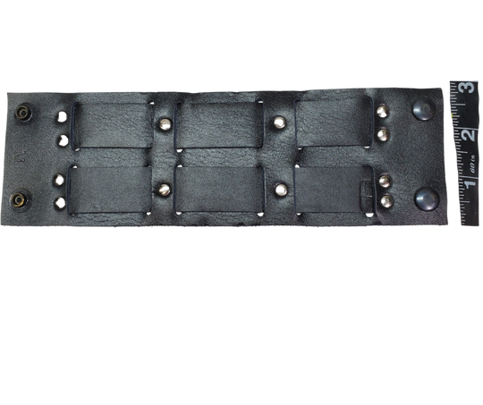Show off your rocker style with our 2 3/4" Wide Laced Leather Cuff. Featuring two leather strips woven through a broad band, it channels that edgy Rocker vibe. Crafted from soft leather, it promises a comfy fit all day long. Hurry—limited quantities available at our Smyrna, TN store!

PLEASE NOTE SIZING (see picture) SMALL 8", MEDIUM 8 1/2", LARGE 9". Sizing may vary slightly with each cuff.