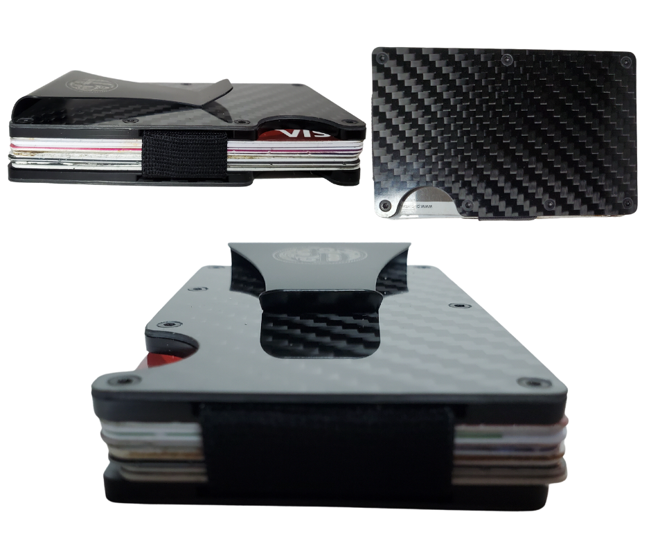 This 3D RFID Utility Wallet offers the perfect combination of durability, security, and convenience. Crafted from carbon fiber and secured with RFID technology, it can store up to 12 cards and features a push-notch for easy card access. A cash clip ensures your bills are kept safely and securely. . Minimalist features in a compact size. Available online and in our retail shop in Smyrna, TN, just outside of Nashville. Imported.