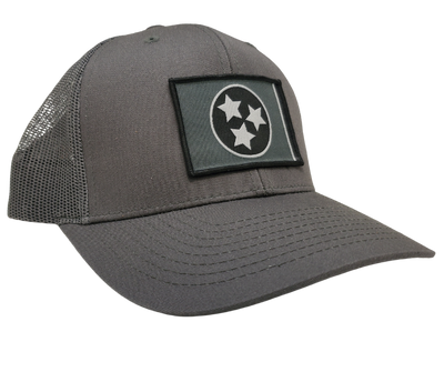 The three stars represent the three grand divisions of Tennessee: West, Middle and East. “They are arranged in such a way that not one star has prominence over the other. Sport your Tennessee support with our grey mesh cap featuring the iconic Tennessee Tri Star flag logo. Shop now at our Smyrna, TN store or online. Snap back adjustment.