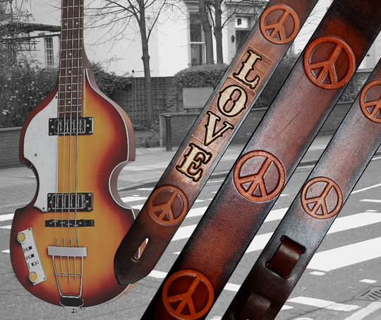 "All you need is Love" Leather Guitar Strap