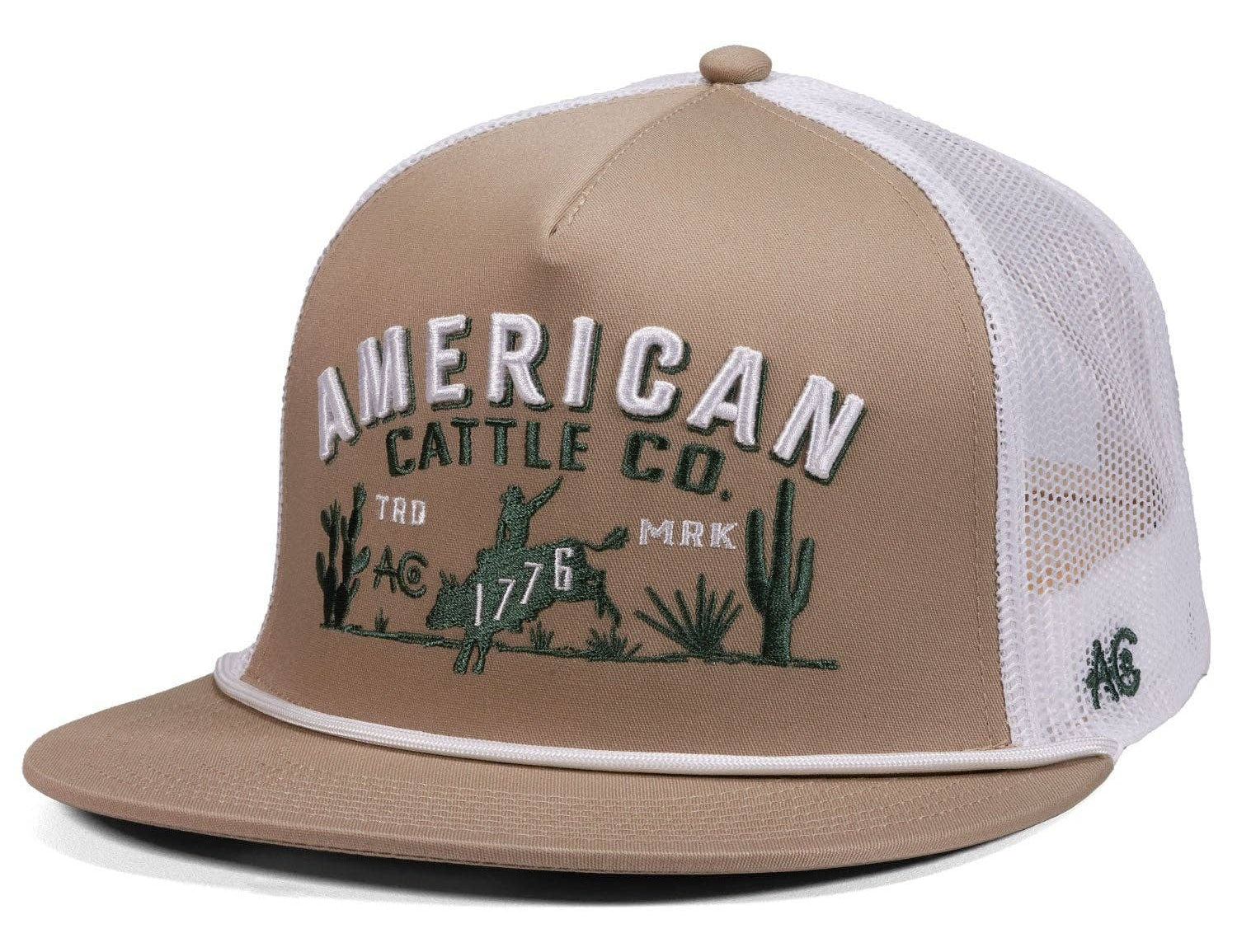 Built for the moment that makes legends. The 8-Second Hat locks in that desert grit with a flat bill profile, bronc silhouette, and cactus-covered badge. Finished with a rope detail and mesh back, it’s made for riders, roamers, and rule breakers. Available in our Smyrna TN shop not far from the Franklin Rodeo.

Structured snapback fit and Flat bill
White cord trims base of crown
Durable cotton/poly blend 