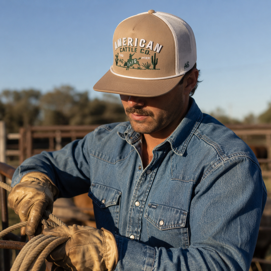 Built for the moment that makes legends. The 8-Second Hat locks in that desert grit with a flat bill profile, bronc silhouette, and cactus-covered badge. Finished with a rope detail and mesh back, it’s made for riders, roamers, and rule breakers. Available in our Smyrna TN shop not far from the Franklin Rodeo.

Structured snapback fit and Flat bill
White cord trims base of crown
Durable cotton/poly blend 