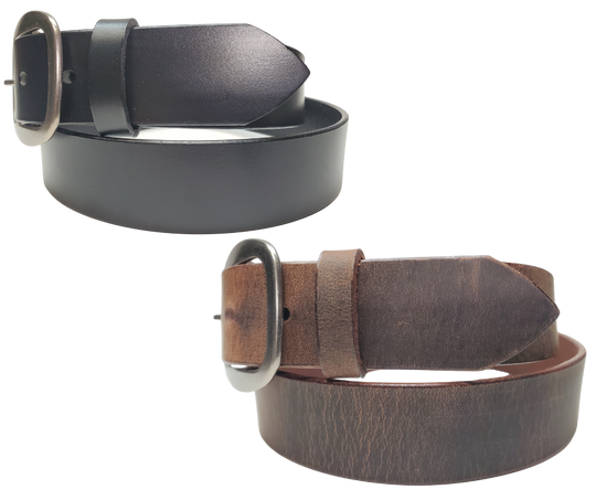 Go retro with our Ashbury Leather Belt, channeling those far-out 60's and 70's vibes! The 1 1/2" strap comes in classic Black or Brown, perfect for pairing with your trusty jeans and that beloved Grateful Dead tee. Feeling adventurous? Snap off the buckle for a quick style switch-up! Swing by our Smyrna, TN shop—just a stone's throw from Nashville's happening downtown scene.