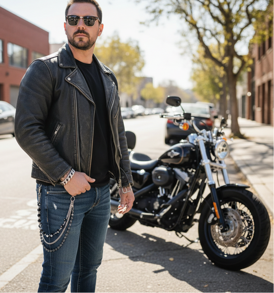 Keep your wallet exactly where it belongs with this Behind the 8 ball stainless steel chain—no luck required. Crafted from durable steel, this wallet chain delivers the rugged, edgy aesthetic that defines rocker and biker style. The classic design works equally well with jeans or leather, securing your essentials while making a bold statement. Sink yours at our Smyrna, TN shop.

Approx. 24"Length