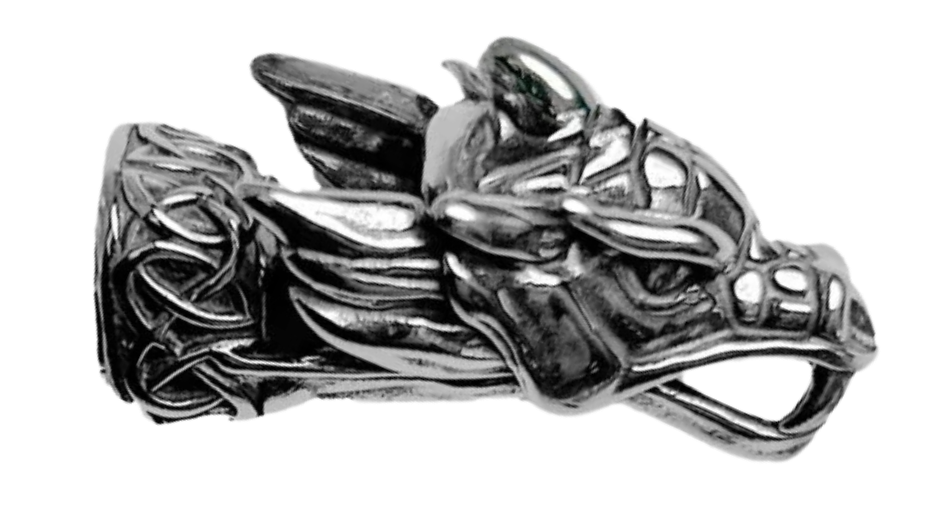 Wear The Franco Dragon and get your Viking attitude happening! The bracelet has ornate Norse style braid that connects the Dragon head and loop together. Made in durable long lasting Stainless Steel for many years of use. In stock at our Smyrna, TN shop not far from wild downtown Nashville.

8.5"L X 5mm W Stainless Steel