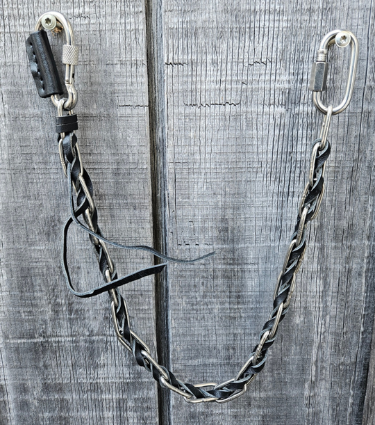 Leather and Steel makes for a Rugged yet classic look. The Stainless Steel chain has Leather laced thru the links to create a edgy Rocker/Biker look. Stainless Steel is durable yet always looks great. Get yours at our Smyrna, TN store not far from Boswells in Nashville.

24"Length