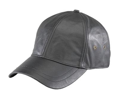 Bravely buck the norm with a cowhide leather Baseball cap, featuring an adjustable back strap, and air flow eyelets. Experience classic cool. Step up to the plate and get yours today at our Smyrna, Tn shop, a short drive from the Nashville Sounds stadium. Imported.  One size fits most, Choose Black or Brown