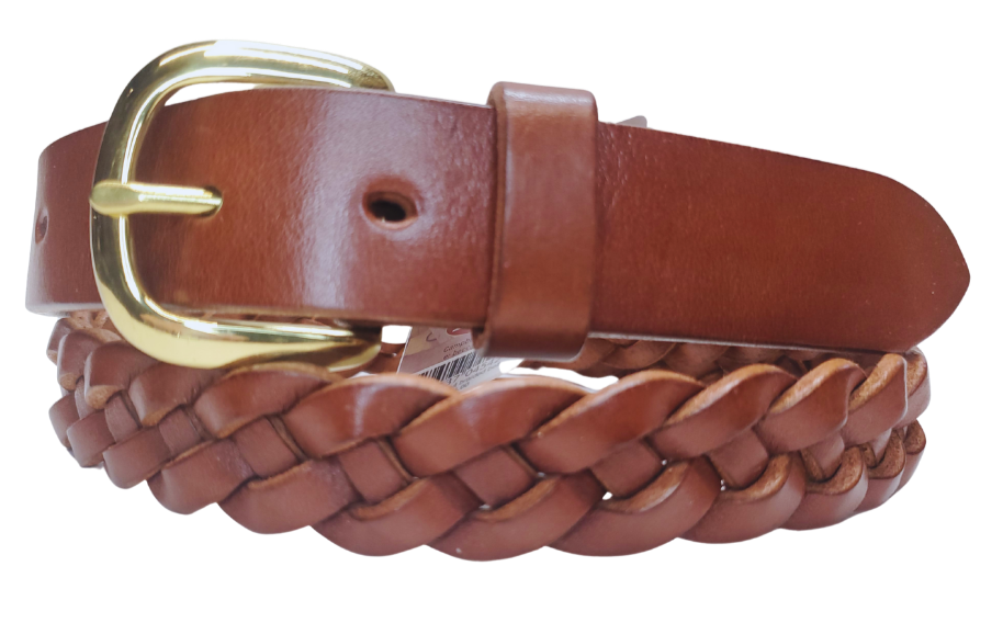 We've looked a long time for a Braided Leather belt this good! It is made from USA Tanned veg-tan "belt thickness" versatile tan colored leather. Hand braided with a stitched on buckle. Dress up or down for a great casual look. Now in stock at our Smyrna, TN shop close to Murfreesboro. Made in USA.