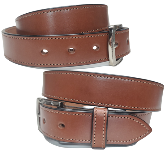 A great looking dress belt is the piece that pulls your look together for the daily grind. Made from USA Tanned Leather and USA made as well. The 1 1/4" width is perfect for most dress pants and a great ornate buckle front and center. Now stocked at our local Smyrna, TN store a short trip from downtown Nashville.