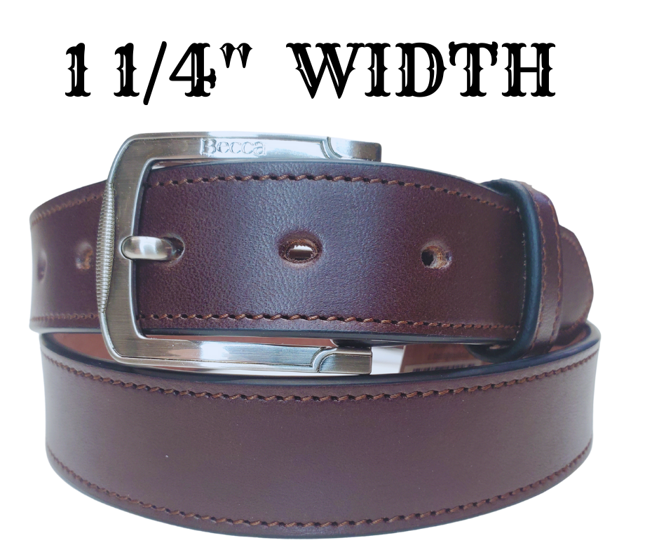 A great looking dress belt is the piece that pulls your look together for the daily grind. Made from USA Tanned Leather and USA made as well. The 1 1/4" width is perfect for most dress pants and a great ornate buckle front and center. Now stocked at our local Smyrna, TN store a short trip from downtown Nashville.