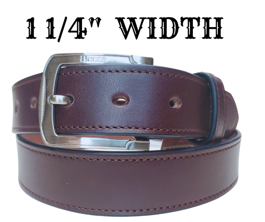 A great looking dress belt is the piece that pulls your look together for the daily grind. Made from USA Tanned Leather and USA made as well. The 1 1/4" width is perfect for most dress pants and a great ornate buckle front and center. Now stocked at our local Smyrna, TN store a short trip from downtown Nashville.