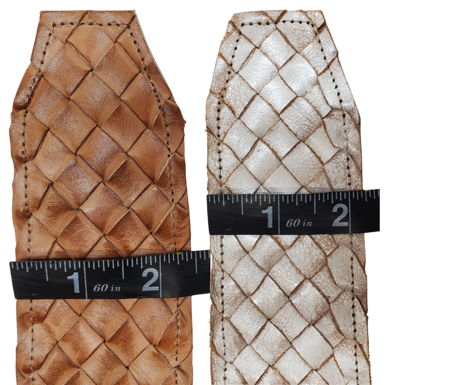 Width measurement - The Dreamweaver Wide braid distressed leather belt adorned with a octagon shaped metal buckle, the effortlessly infuses a touch of Vintage and Boho into your style. Whether worn on the waist or the hip, this belt stands as a remarkable addition to any wardrobe. Now stocked at our Smyrna, TN shop not far from 12th Ave. in Nashville.