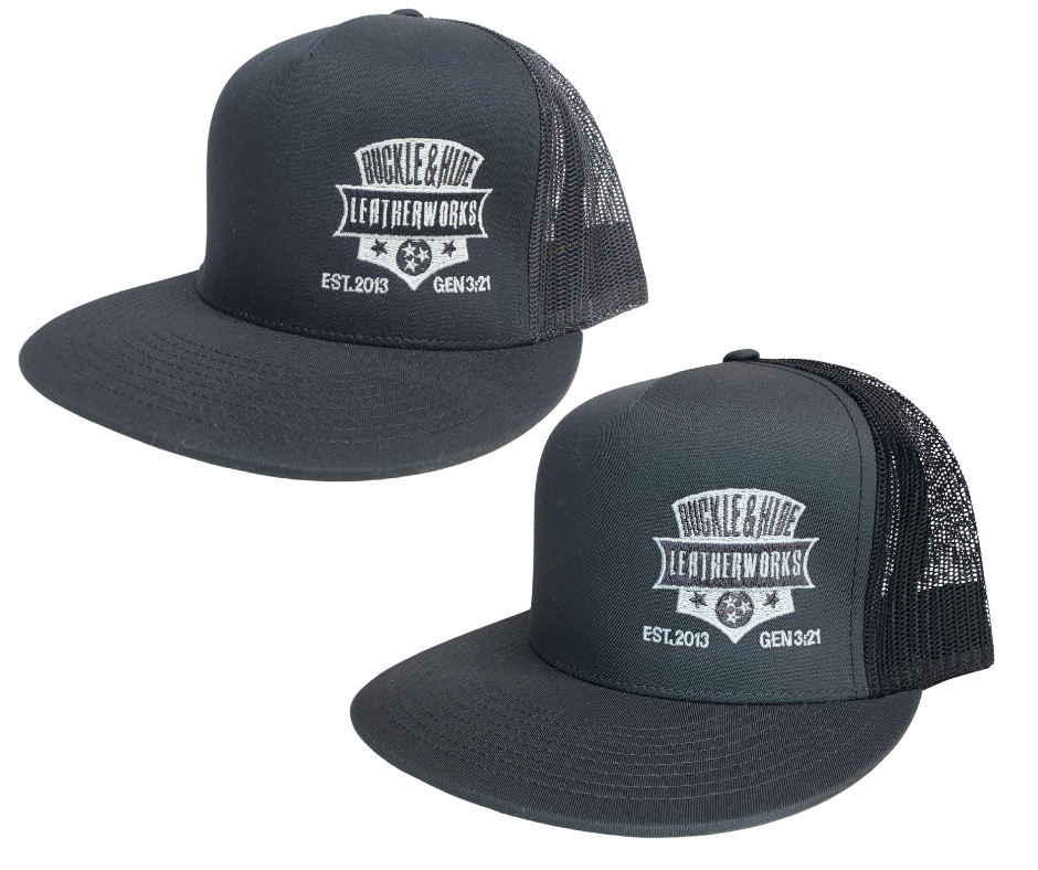We now are proud to offer our own Embroidered logo cap. Flat bill style with a snap back for easy adjustment. Make the 20-minute drive from Nashville to our Smyrna, TN shop and pick yours up today!    Color: Distressed Gray/Black  or Solid Black Embroidered Design    One Size Fits Most