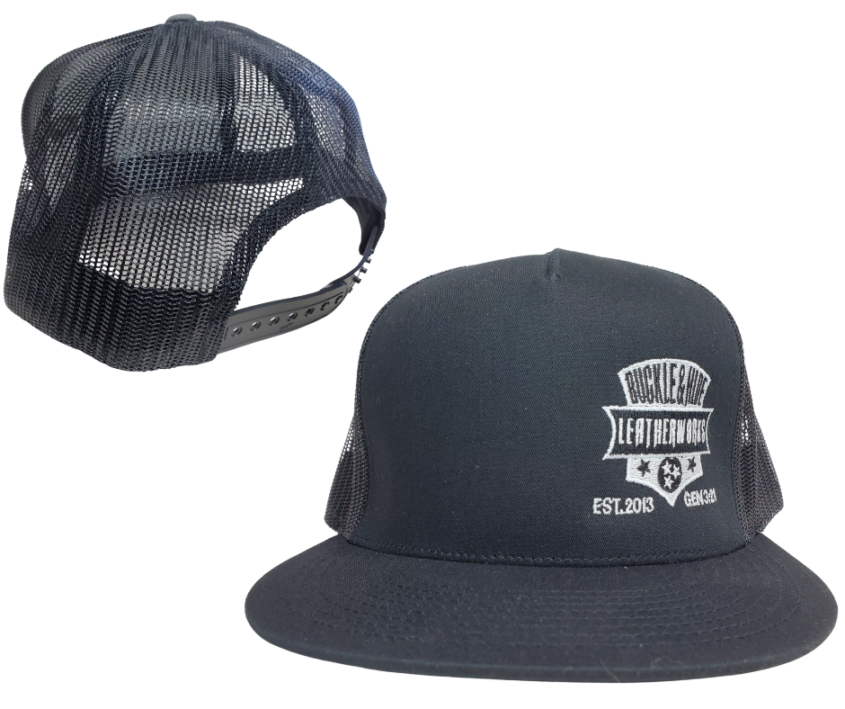 We now are proud to offer our own Embroidered logo cap. Flat bill style with a snap back for easy adjustment. Make the 20-minute drive from Nashville to our Smyrna, TN shop and pick yours up today!    Color: Distressed Gray/Black  or Solid Black Embroidered Design    One Size Fits Most