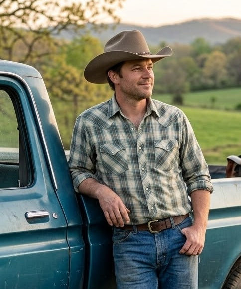 The Unisex Gholson 4x hat. Classic Western Cattleman crown and Brim shape. Braided style leather band with metal accents. May be steamed and shaped for your personal style Now in stock at our Smyrna, TN shop not from Tennessee Miller Coliseum in Murfreesboro.