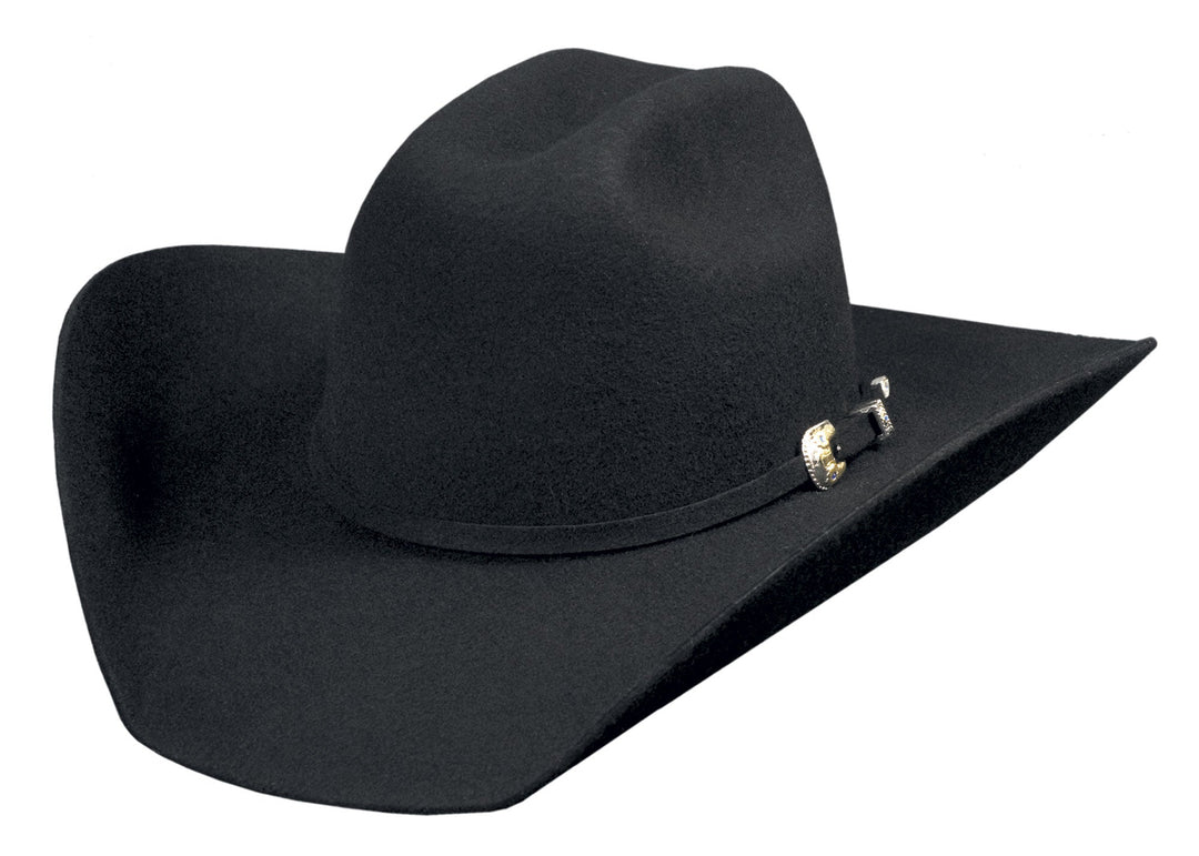 The Unisex Kingman 4x hat. Classic Western Cattleman crown and Brim shape. Braided style leather band with metal accents. May be steamed and shaped for your personal style Now in stock at our Smyrna, TN shop not from Tennessee Miller Coliseum in Murfreesboro.