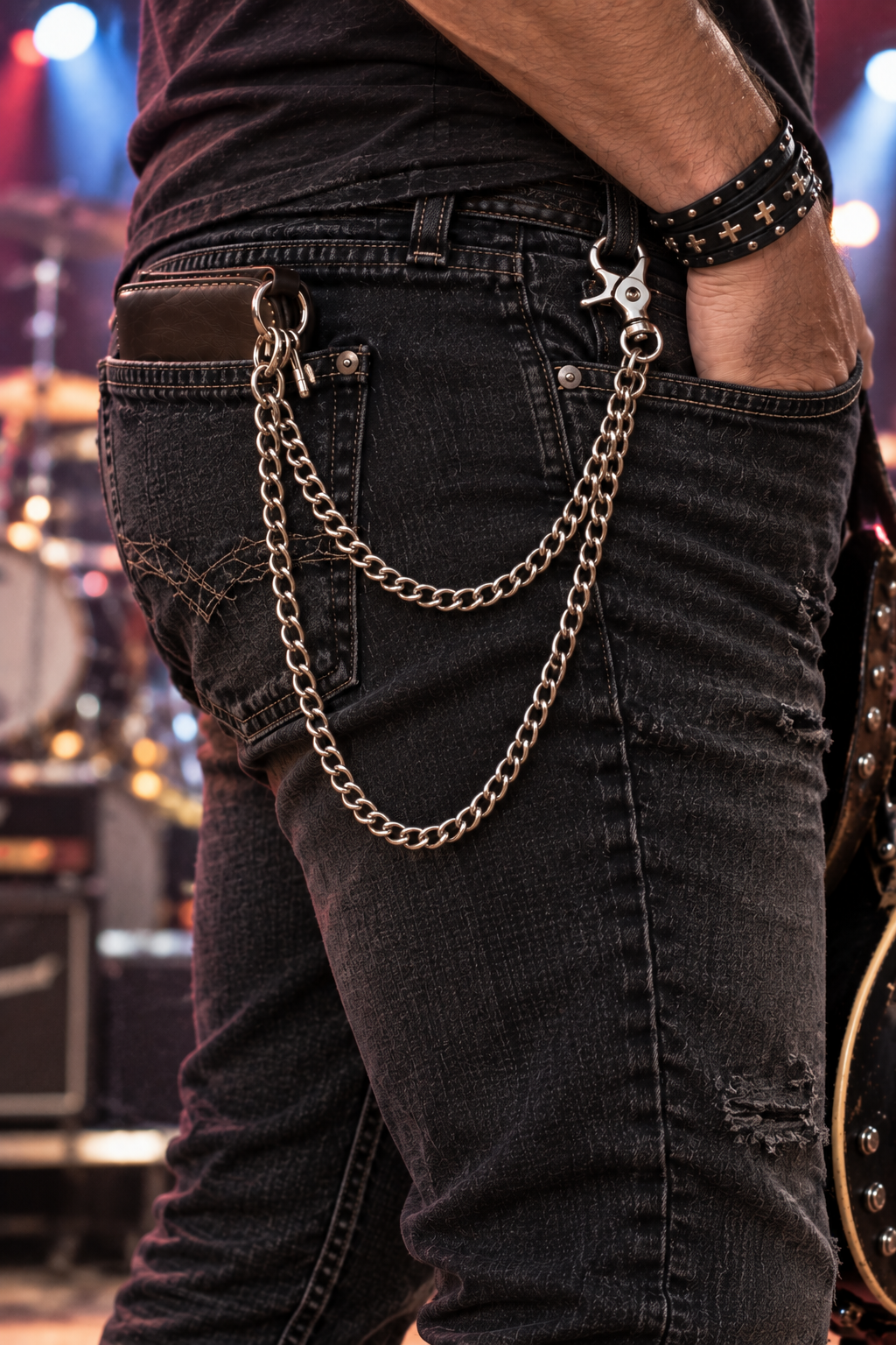 Feel like a Rock Star this weekend when you add this Chain to your ripped jeans and your best shirt! Add it to your existing chain on your wallet to really Rock out like Jason Aldean! This is more of a decorative chain as a addition to what you may already have. Ride down and get yours in our shop just outside Nashville in Smyrna, TN.