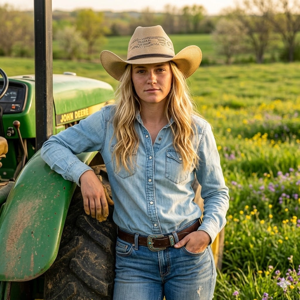 The Unisex Whiskey River straw hat named after it's Amber color has a classic Western brick crown. Vents are woven in for air circulation on those warm days. It's lightweight makes it a easy wear not weighing you down. Now in stock at our Smyrna, TN shop not from Tennessee Miller Coliseum in Murfreesboro.