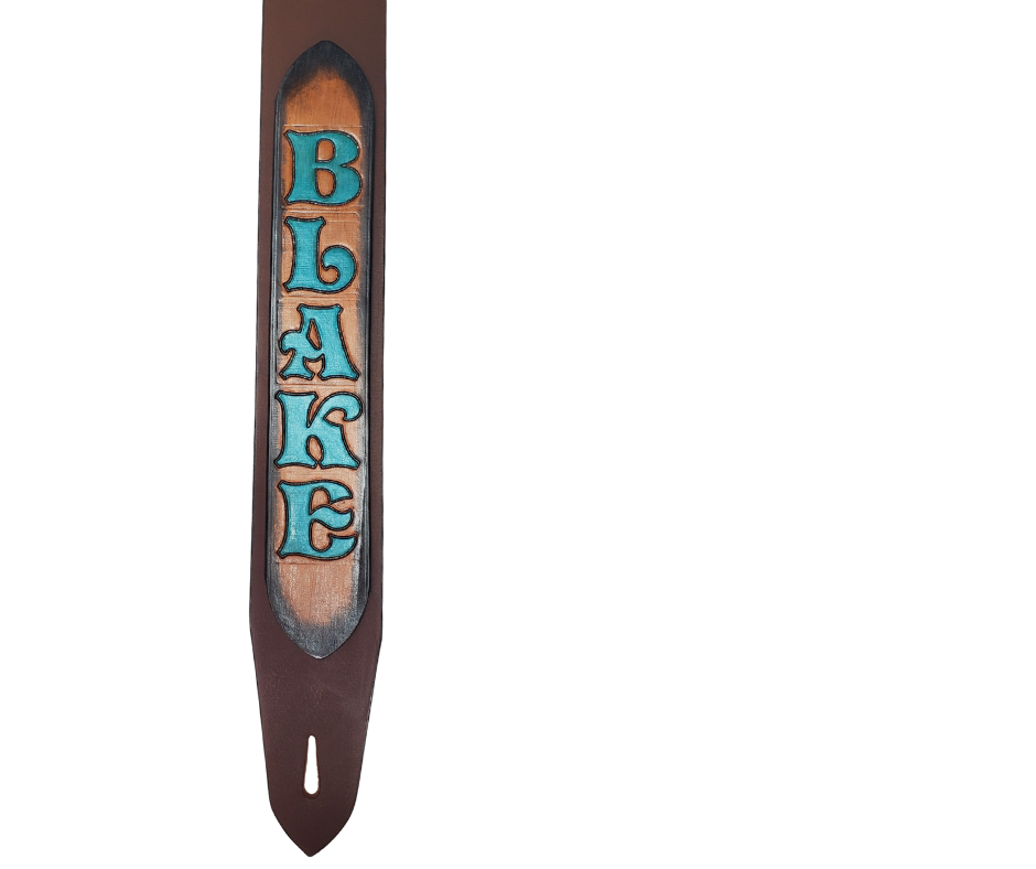 Great Musicians, Singers and great songs have been a staple for years in Nashville. This Guitar Strap is a nod to those great Musicians influence! The classic adjustment style goes from approx. 42" to 56" at it's longest . Made in our Smyrna, TN. shop not far from Music row. 