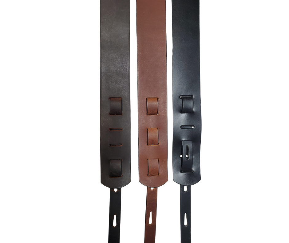 Great Musicians, Singers and great songs have been a staple for years in Nashville. This Guitar Strap is a nod to those great Musicians influence! The classic adjustment style goes from approx. 42" to 56" at it's longest . Made in our Smyrna, TN. shop not far from Music row. 