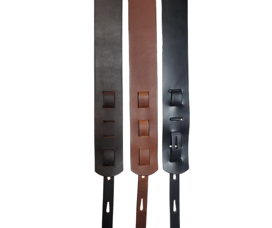 Great Musicians, Singers and great songs have been a staple for years in Nashville. This Guitar Strap is a nod to those great Musicians influence! The classic adjustment style goes from approx. 42" to 56" at it's longest . Made in our Smyrna, TN. shop not far from Music row. 