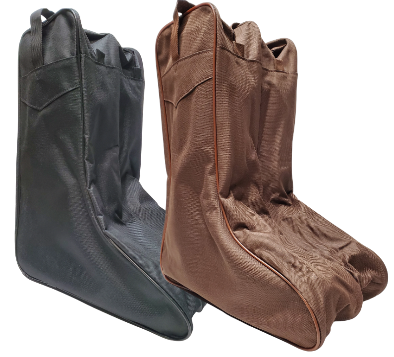 If you travel any at all this the best way to protect your expensive boots. This Nylon Travel Boot Bag will make travel with your favorite boots much easier to navigate those carry on rules or just keep them separate from your other stuff especially if you have exotic boots. Easily zip up a right and left pair of boots to keep them in one place. A new item at our Smyrna, TN shop just a short trip from crazy downtown Nashville! Choose Black or Brown. Imported.