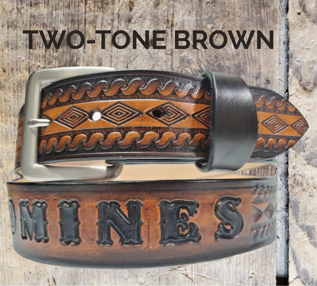 Banjo handmade Western leather belt 