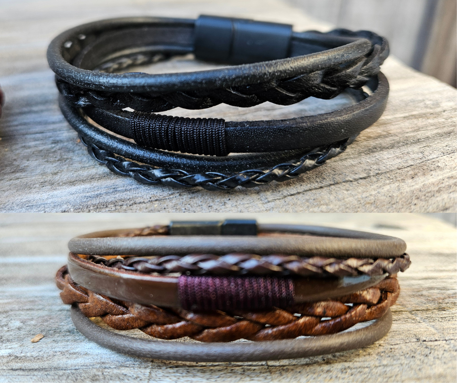 Artisanal Turkish braided Leather Bracelets. Designed for Comfort and Tailored for a regular fit, these bracelets offer a comfortable wear experience for any wrist size. Whether worn solo or layered with other accessories these are suitable for both men and women. New to our shop in Smyrna, TN.&amp;nbsp;

Fit&