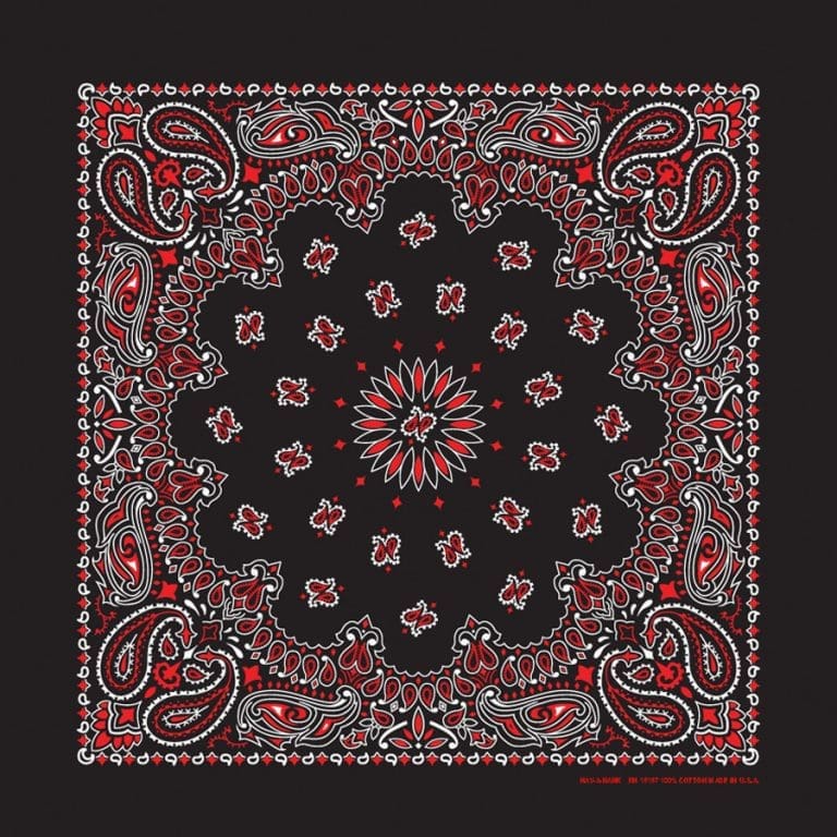 We stock traditional 100% Cotton for a soft and comfortable feel. Made in the USA and approx. 22" x 22", they feature a trademark Paisley design. Bandanas have been around for over 75 years and are still a staple in culture whether it's a farmer, MC, or a Rock star.
