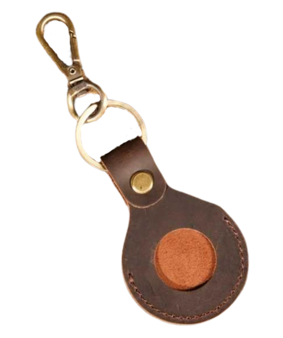 Leather Air Tag Keychain Case