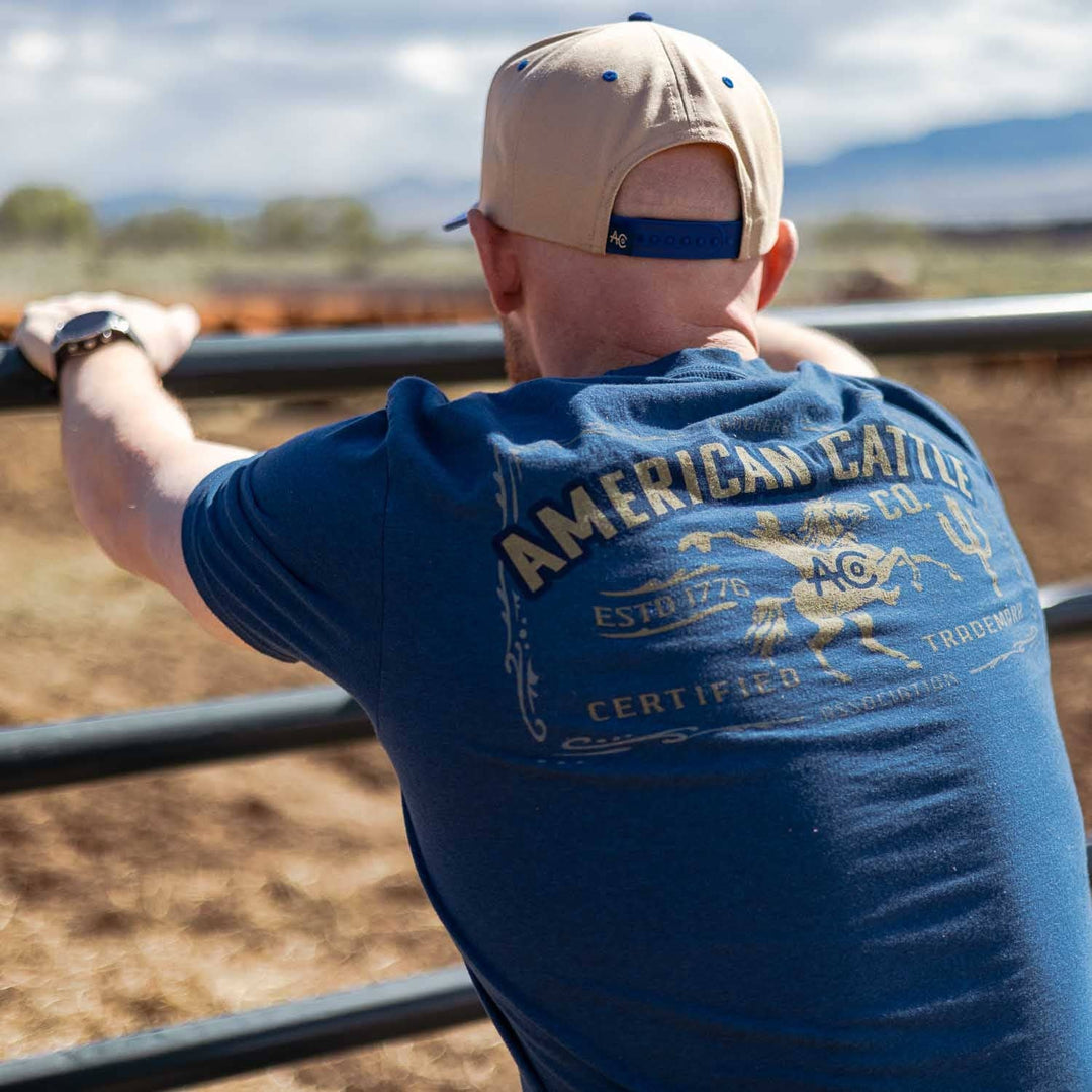 The Bucking Horse Tee from American Cattle Co. rides hard on heritage. Featuring a bold retro rodeo graphic framed in vintage lettering, it’s a nod to the grit of the arena and the cowboy spirit that built this country. This tee holds up through eight seconds or all-day wear. Available in our Smyrna TN shop not far from the Franklin Rodeo.