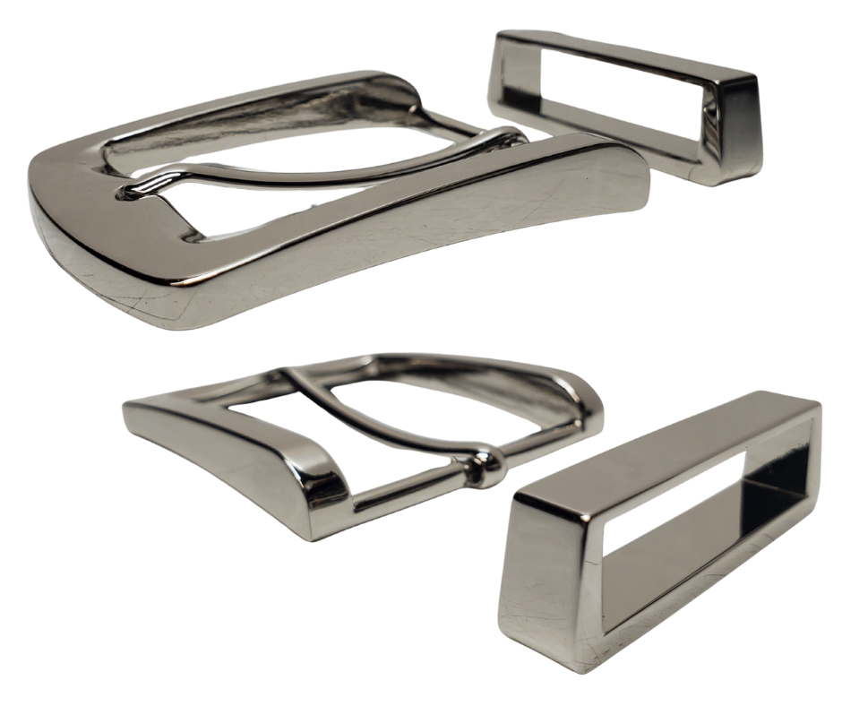 Fits 1 1/2 " width belts a little loose but will fit up 1 5/8" belts

Zinc die cast set, Antiqued silver plate

Sold by set only
Stocked at our Smyrna, TN shop