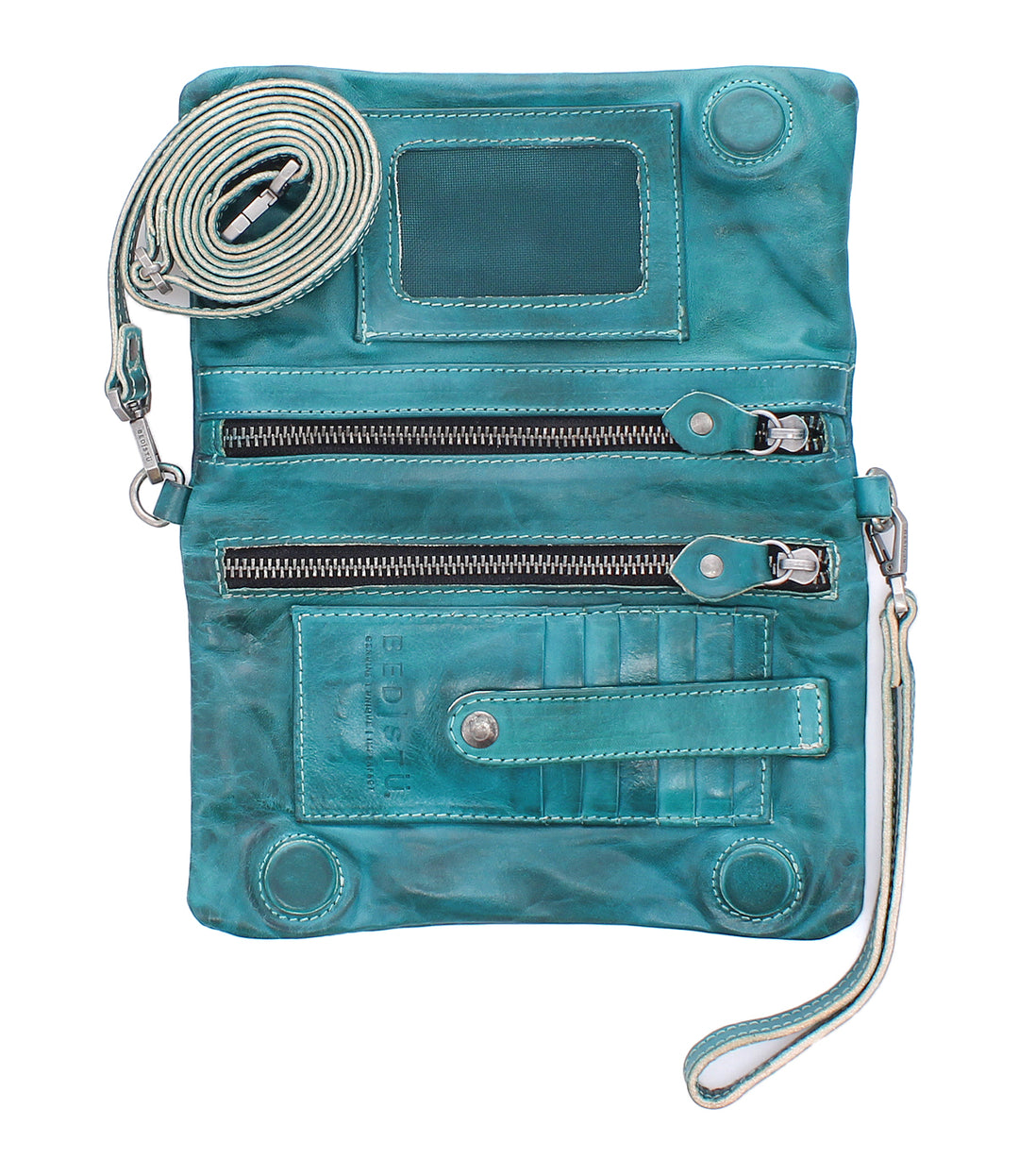 Cadence is a versatile 3-in-1 essential crafted from full-grain, Artisan vegetable-tanned leather. Effortless transitions from wallet to clutch to crossbody with a wrist strap and adjustable body strap, both are detachable. Exterior zip pocket. Sleek magnetic closure with minimalist profile. Interior has two zippered compartments, ID window, and 6 card slots. Measures 8" L x 5" H x 1.5" D. Handmade and hand-finished in León, Mexico. Made by Bed/Stu and now stocked at our Smyrna, TN store.