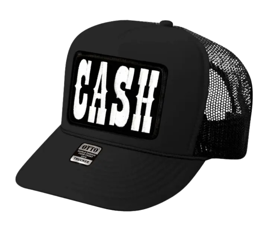 Get down with the Man in Black! This Foam Front Snap Back Curved Bill trucker hat features a big Vintage Cash Embroidered Patch is sewn on the front panel. This hat is as old school as it gets! One size fits most y’all Snapback one size fits most y’all.&nbsp;Get yours now at our Smyrna, TN store or online!