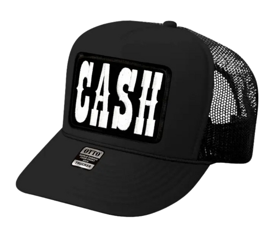 Get down with the Man in Black! This Foam Front Snap Back Curved Bill trucker hat features a big Vintage Cash Embroidered Patch is sewn on the front panel. This hat is as old school as it gets! One size fits most y’all Snapback one size fits most y’all.&nbsp;Get yours now at our Smyrna, TN store or online!
