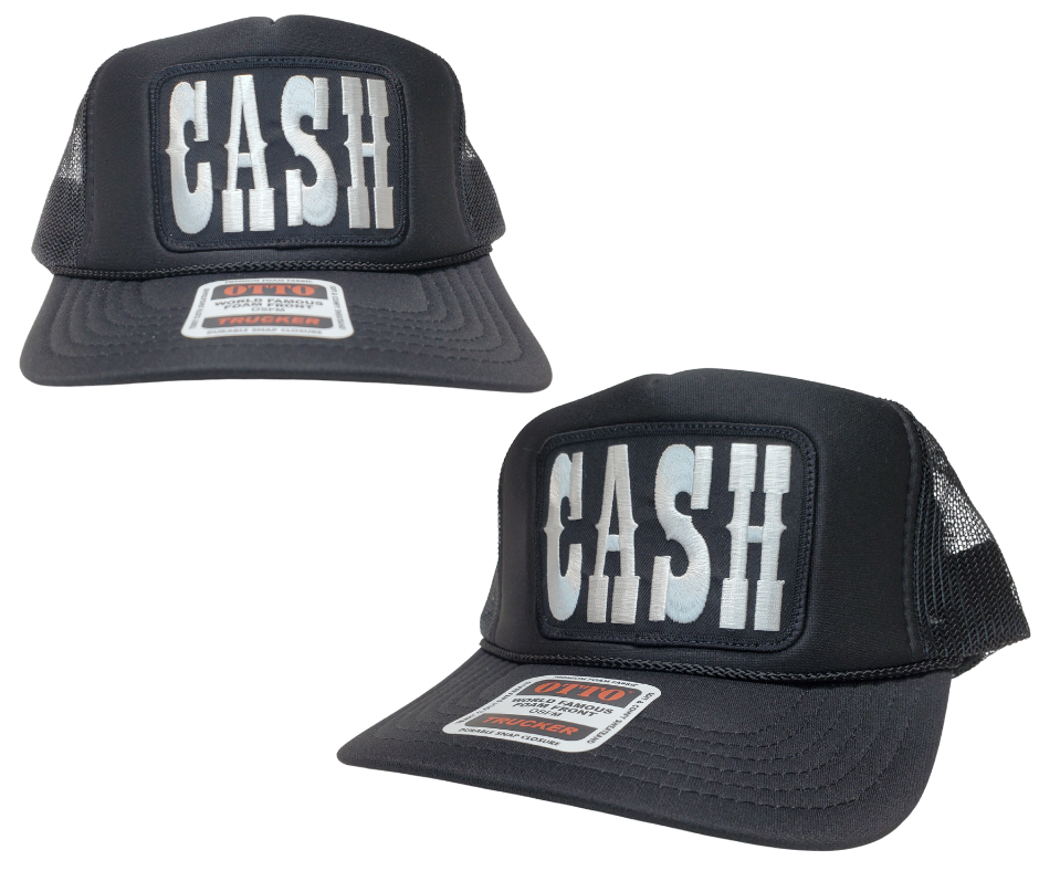 Get down with the Man in Black! This Foam Front Snap Back Curved Bill trucker hat features a big Vintage Cash Embroidered Patch is sewn on the front panel. This hat is as old school as it gets! One size fits most y’all Snapback one size fits most y’all.&nbsp;Get yours now at our Smyrna, TN store or online!