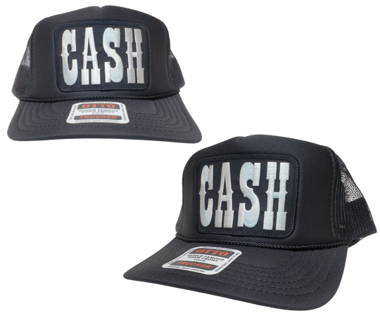 Get down with the Man in Black! This Foam Front Snap Back Curved Bill trucker hat features a big Vintage Cash Embroidered Patch is sewn on the front panel. This hat is as old school as it gets! One size fits most y’all Snapback one size fits most y’all.&nbsp;Get yours now at our Smyrna, TN store or online!