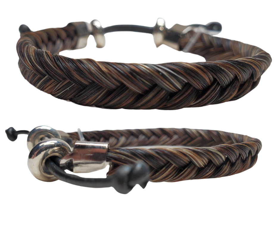 Discover the timeless charm of Braided Horsehair in our classic Western style bracelet. Features strong adjustable slider for durability. To ensure a comfortable fit, wear it snug or even take it in the water - just be sure to remove it before swimming or showering. You can find these at our shop in Smyrna, TN, conveniently located just a short drive away on I-24 from Nashville.