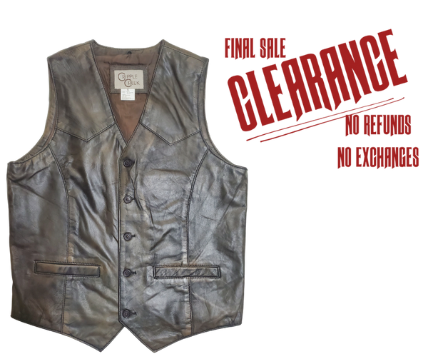 Distressed Brown Lamb Western Vest CLOSEOUT – Buckle and Hide