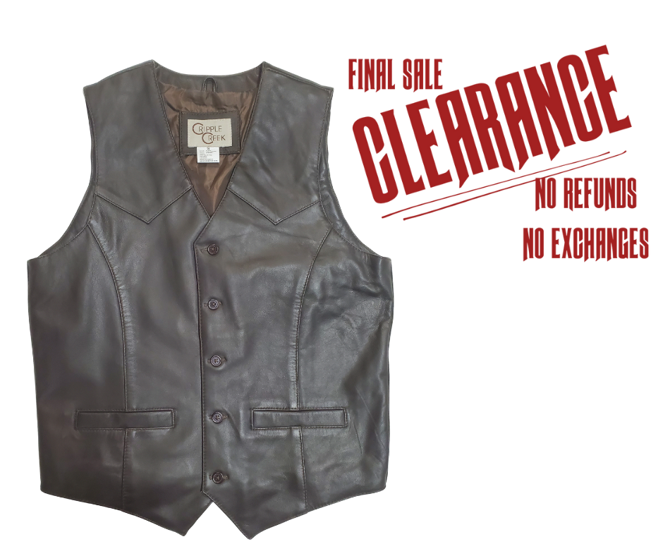 western dress vest Men's Lamb Western Dark Brown Vest CLOSEOUT!! ONLY 1 LEFT – Buckle and Hide  Leather LLC