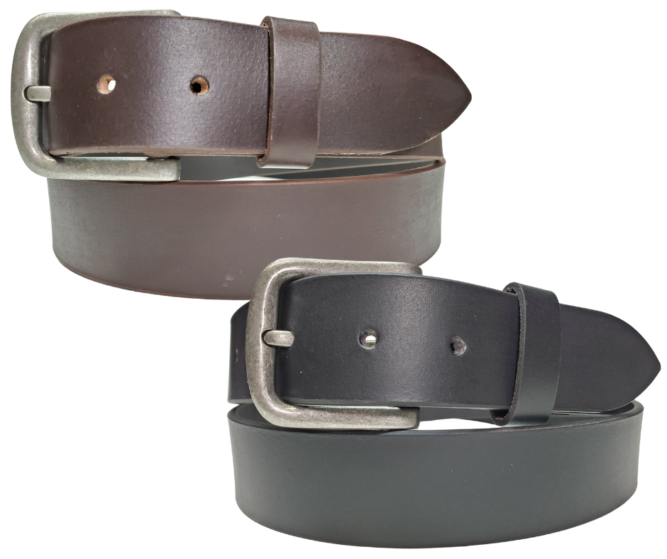 Associate Leather Belt shown in both black and brown colors. Part of our imported collection of belts, hanging out at our Smyrna TN shop!