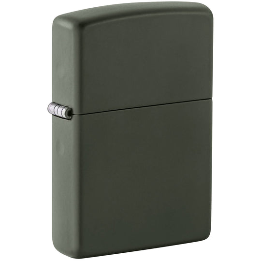 Grab this classic Army green matte windproof lighter, with a lasered hinge and bottom stamp. All metal construction; windproof design works virtually anywhere. Refillable for a lifetime of use. Comes packaged in a gift box. Available in our Smyrna, TN shop.

Made in USA
Fuel: Zippo lighter fuel (sold separately)
Lighter Specs: Height: 2.25" Width: 0.5" Depth: 1.5" Weight: 2.0 oz
Lifetime guarantee that "it works or we fix it free™" Zippo contact info on gift box.
