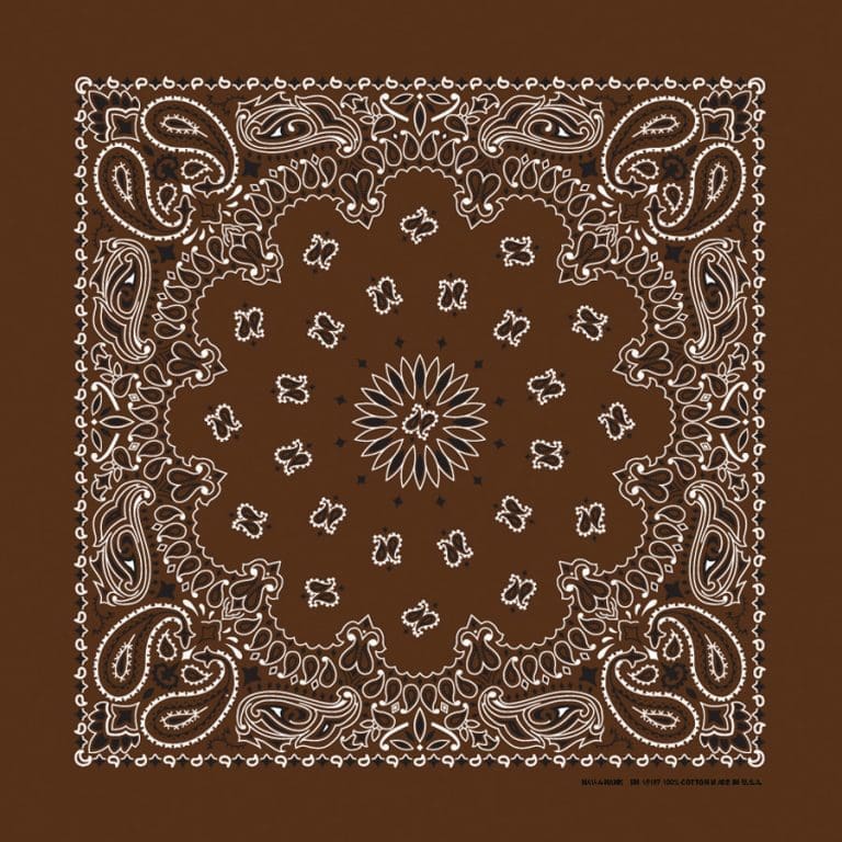 We stock traditional 100% Cotton for a soft and comfortable feel. Made in the USA and approx. 22" x 22", they feature a trademark Paisley design. Bandanas have been around for over 75 years and are still a staple in culture whether it's a farmer, MC, or a Rock star.