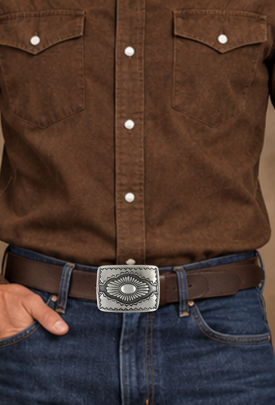 Spice up your style with the "Cody" Buckle! This versatile 3 1/4" x 2 1/2" beauty plays well with countless fashion combos, not just your trusty jeans and belt duo (though that&