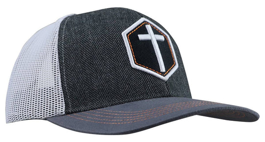 Show the world what you’re made of in this classic “Cross” Cap by Kerusso. God sent His only Son, Jesus Christ, to die on the cross in exchange for our sins. Jesus’ choice to give His life to purchase our forgiveness changed everything! We sell these at our Myrna, TN shop because we BELEIVE too!

Color: Grey/White with a hint of Orange around the Cross
100% Cotton Tweed front
100% Polyester mesh back * One size fits most