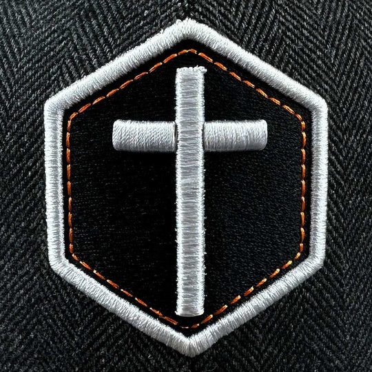 Show the world what you’re made of in this classic “Cross” Cap by Kerusso. God sent His only Son, Jesus Christ, to die on the cross in exchange for our sins. Jesus’ choice to give His life to purchase our forgiveness changed everything! We sell these at our Myrna, TN shop because we BELEIVE too!

Color: Grey/White with a hint of Orange around the Cross
100% Cotton Tweed front
100% Polyester mesh back * One size fits most